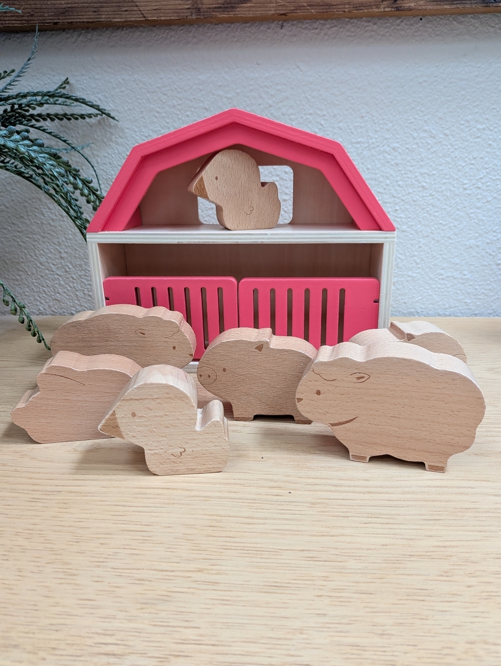 KiwiCo Panda Crate Wooden Barn And Wooden Stacking Farm Animals
